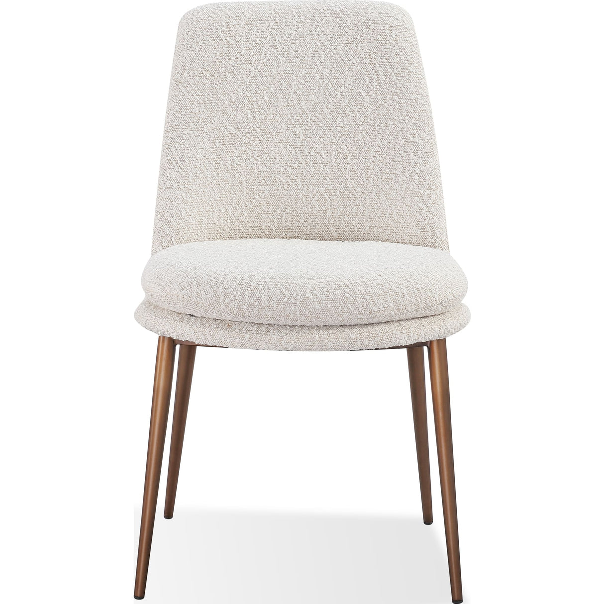 Wyatt Upholstered Dining Chair in Ricotta Boucle and Bronze Metal