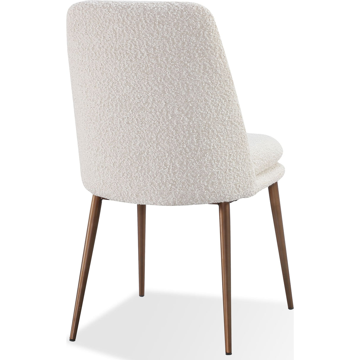 Wyatt Upholstered Dining Chair in Ricotta Boucle and Bronze Metal
