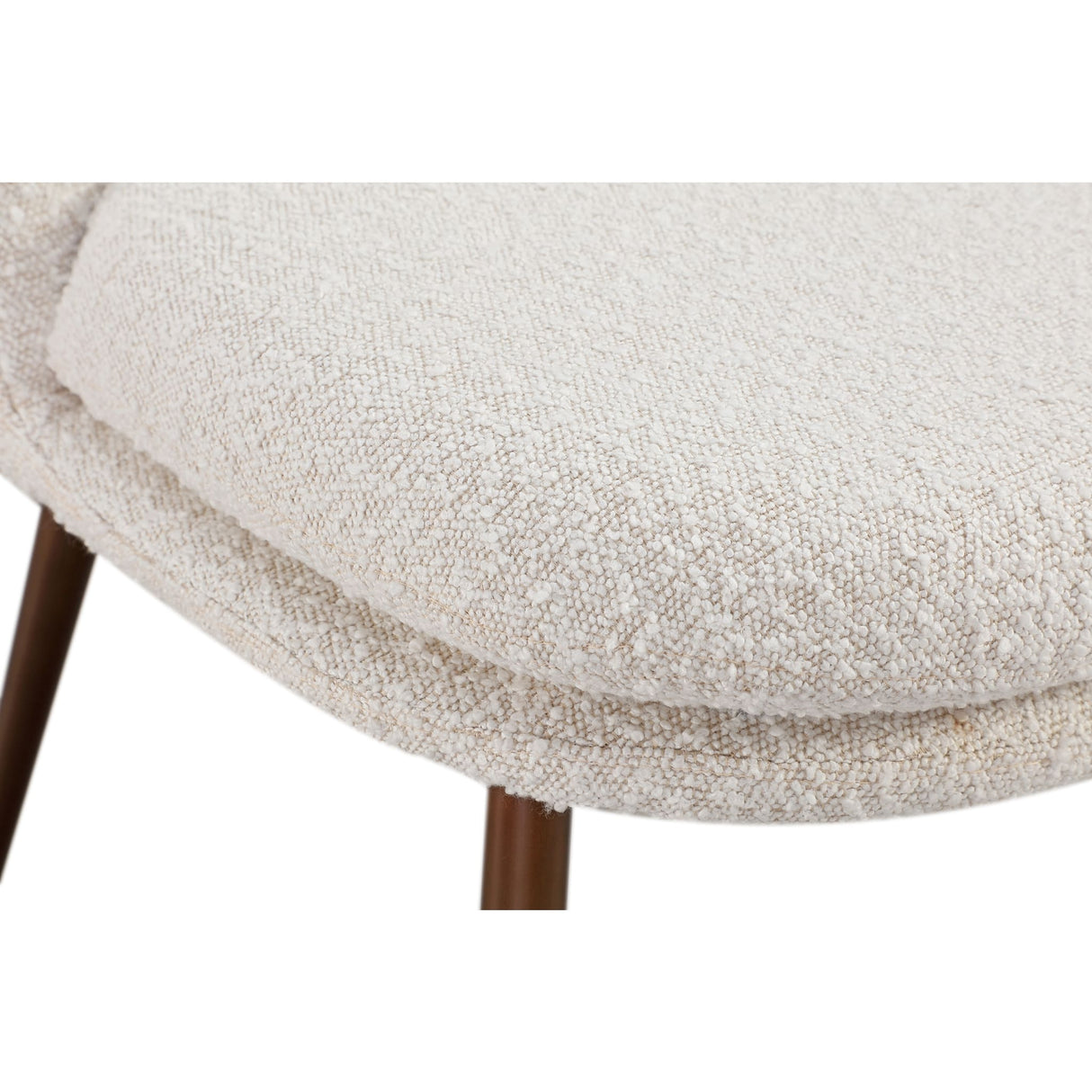 Wyatt Upholstered Dining Chair in Ricotta Boucle and Bronze Metal