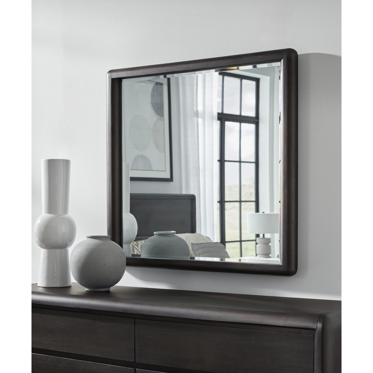 Xolani Beveled Glass Wall or Dresser Mirror in Jaguar