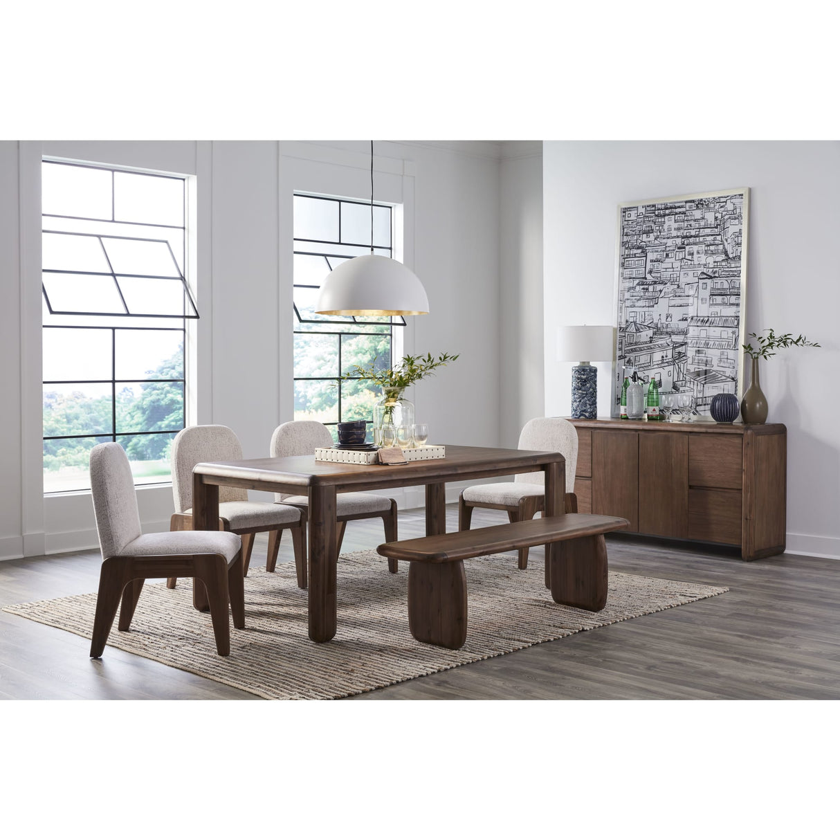 Xolani Chenille Upholstered Dining Chair in Chinchilla and Impala