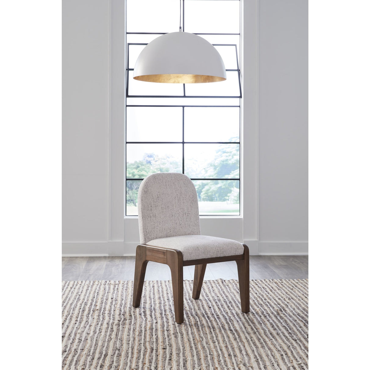 Xolani Chenille Upholstered Dining Chair in Chinchilla and Impala