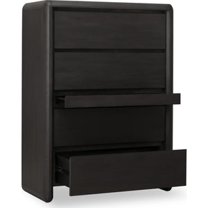 Xolani Five Drawer Acacia Wood Chest with Jewelry Tray in Jaguar