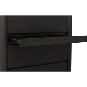 Xolani Five Drawer Acacia Wood Chest with Jewelry Tray in Jaguar