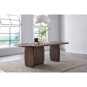 Xolani Rectangular Acacia Wood Pedestal Table in Impala