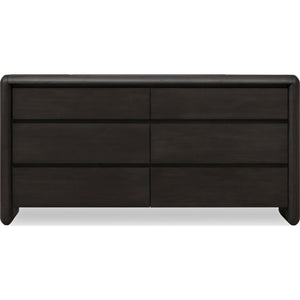 Xolani Six Drawer Acacia Wood Dresser in Jaguar