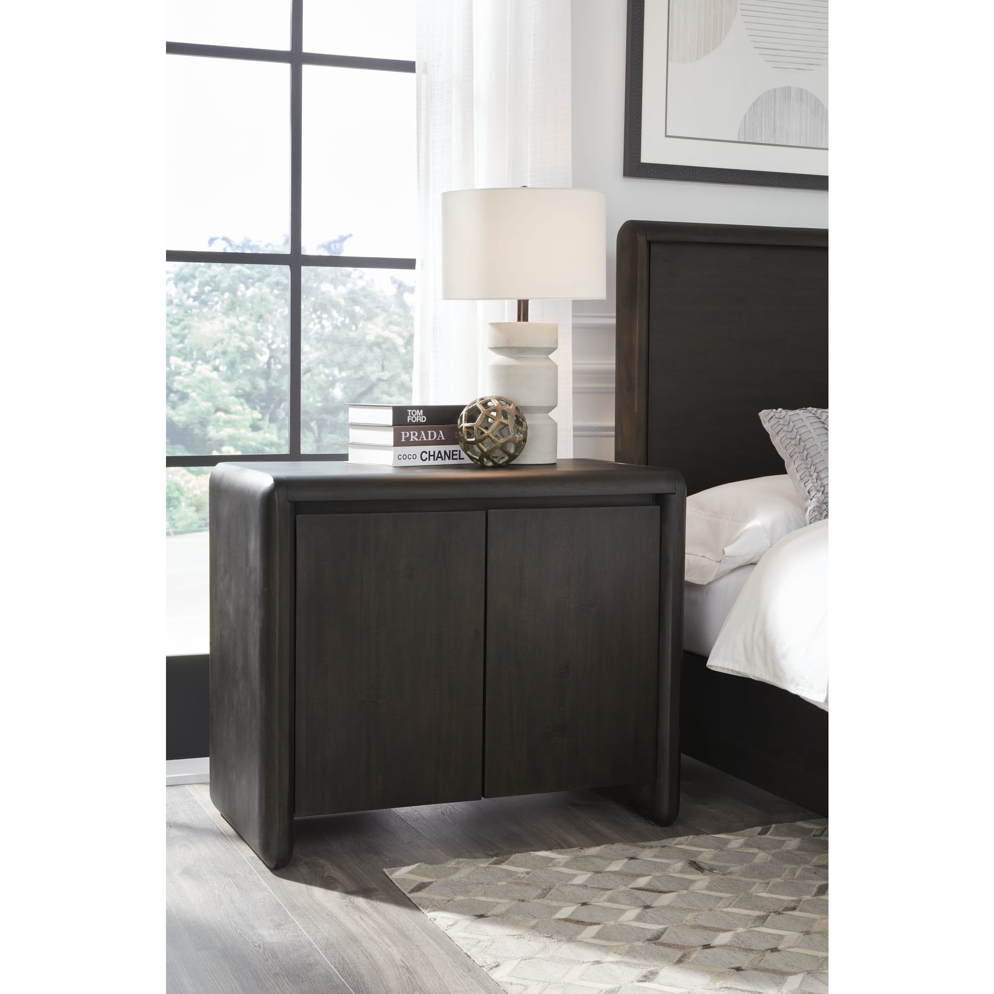 Xolani Two Door Acacia Wood Cabinet in Jaguar