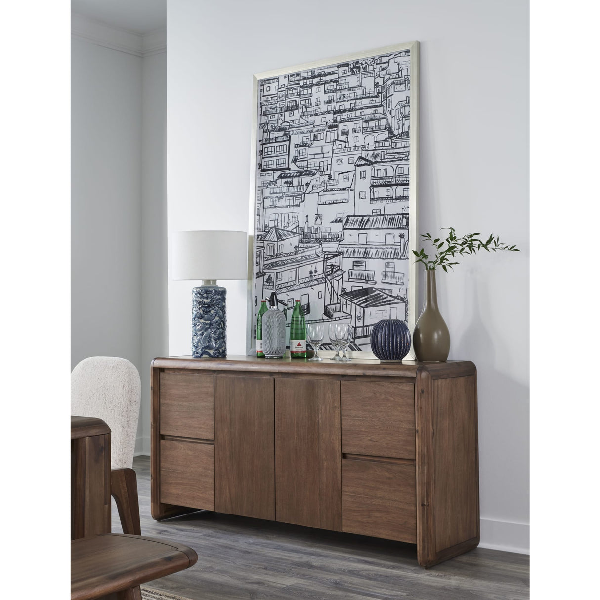Xolani Two Door Four Drawer Acacia Wood Sideboard in Impala