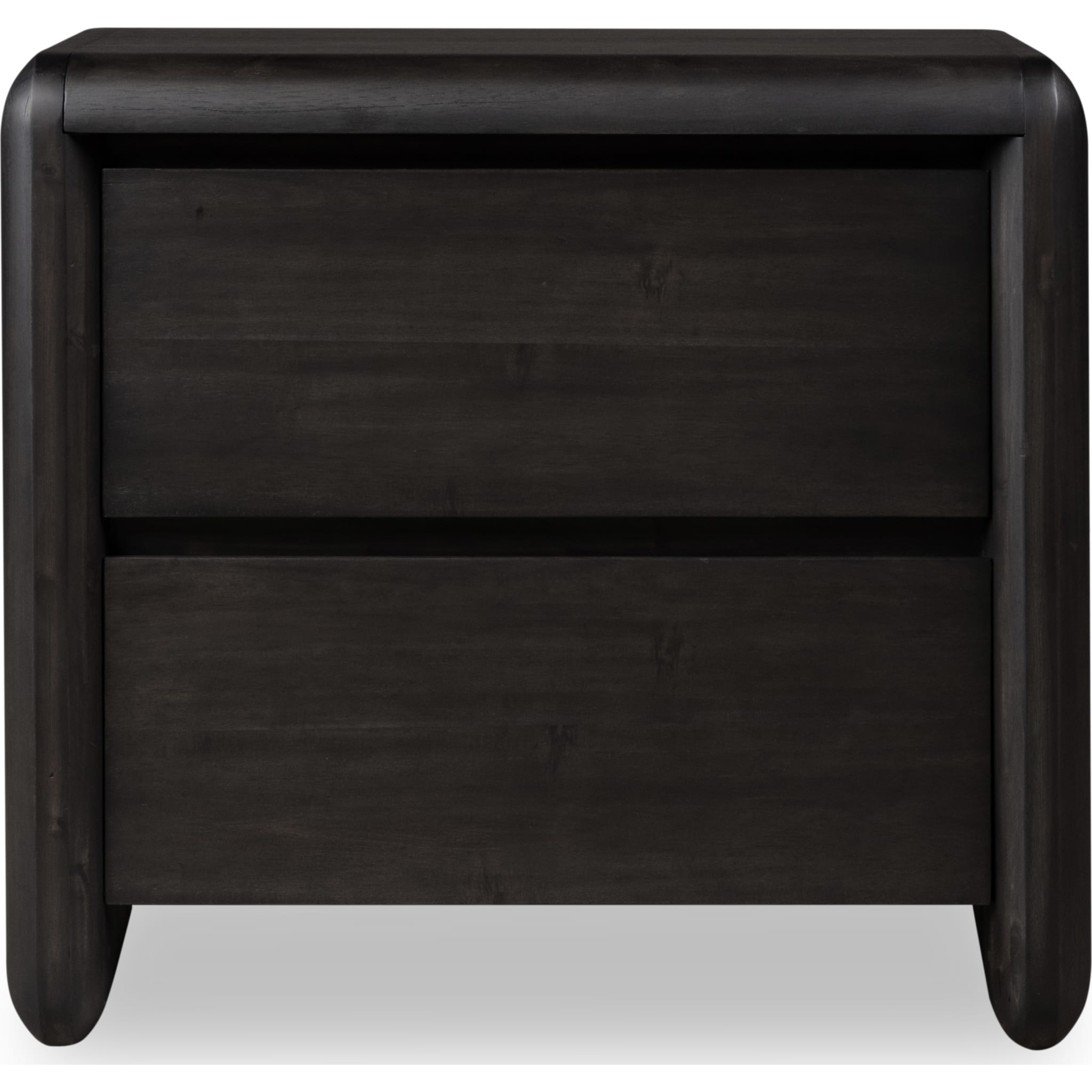 Xolani Two Drawer Acacia Wood Nightstand in Jaguar