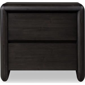 Xolani Two Drawer Acacia Wood Nightstand in Jaguar