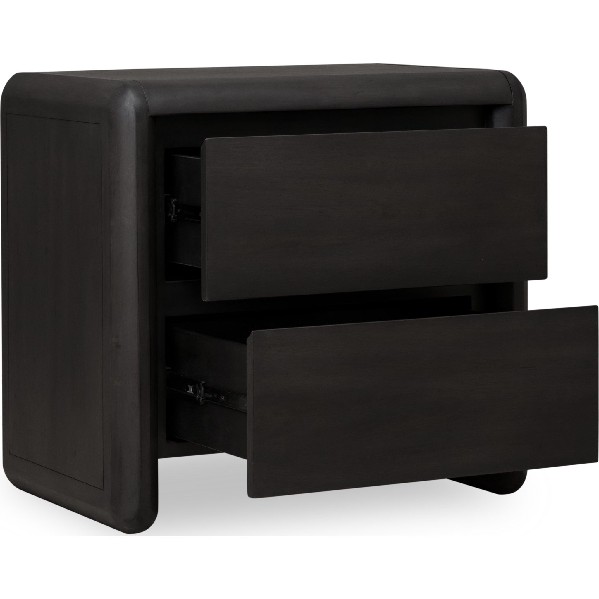 Xolani Two Drawer Acacia Wood Nightstand in Jaguar