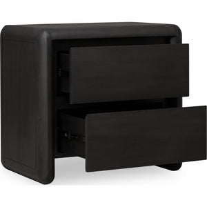 Xolani Two Drawer Acacia Wood Nightstand in Jaguar