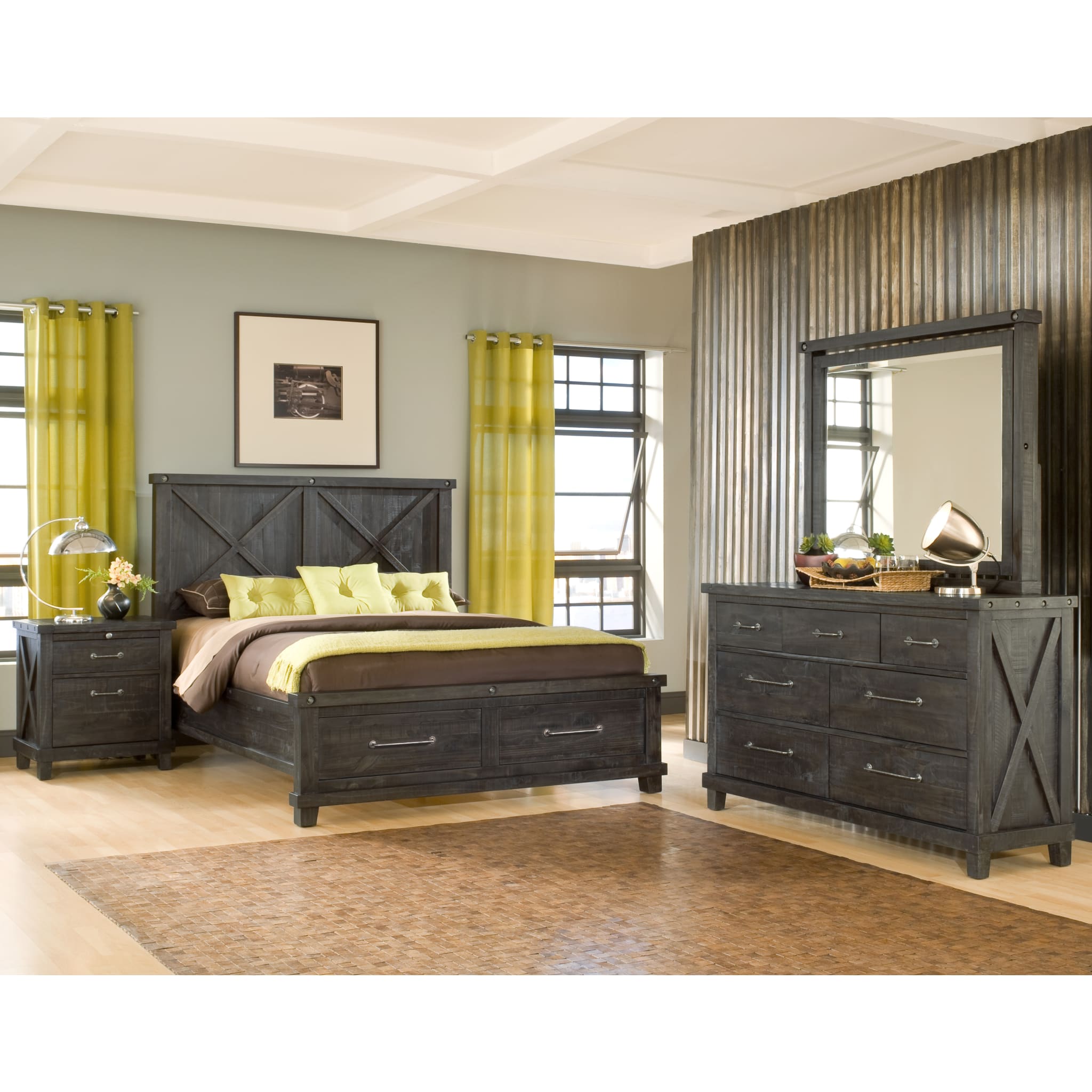 Yosemite Solid Wood Footboard Storage Bed in Cafe