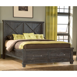 Yosemite Solid Wood Footboard Storage Bed in Cafe