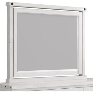 Yosemite Solid Wood Mirror in Rustic White