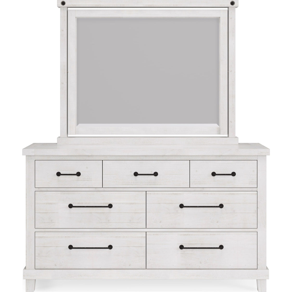 Yosemite Solid Wood Mirror in Rustic White