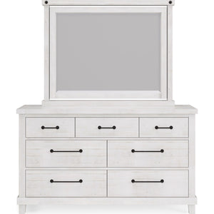 Yosemite Solid Wood Mirror in Rustic White