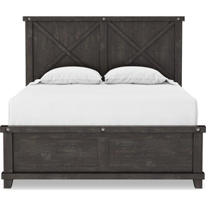 Yosemite Solid Wood Panel Bed in Cafe
