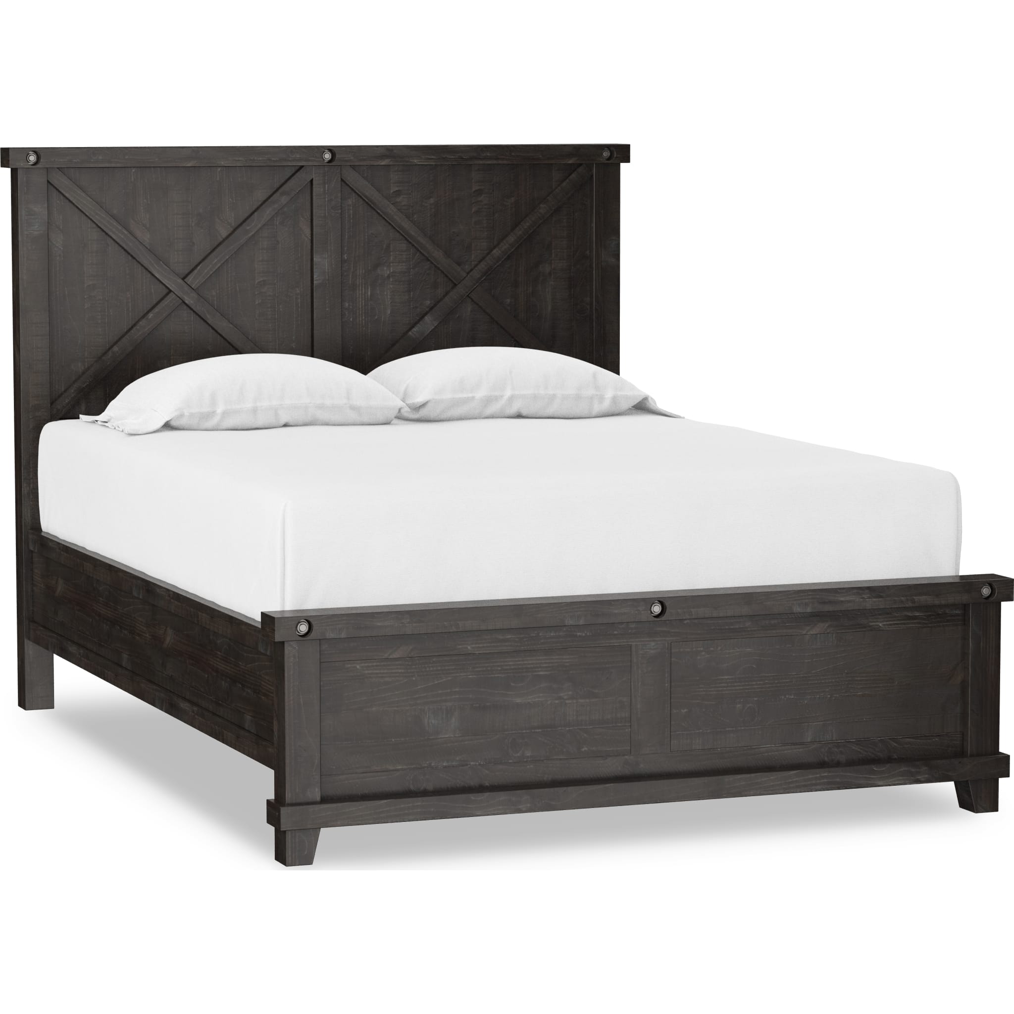Yosemite Solid Wood Panel Bed in Cafe