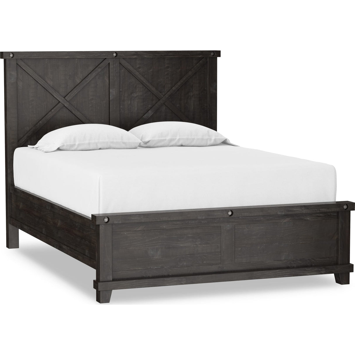 Yosemite Solid Wood Panel Bed in Cafe