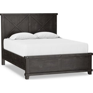 Yosemite Solid Wood Panel Bed in Cafe