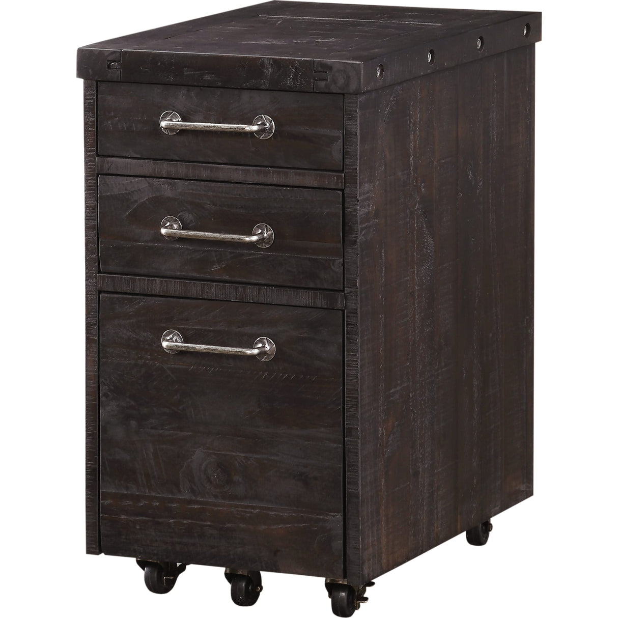 Yosemite Solid Wood Rollling File Cabinet in Cafe