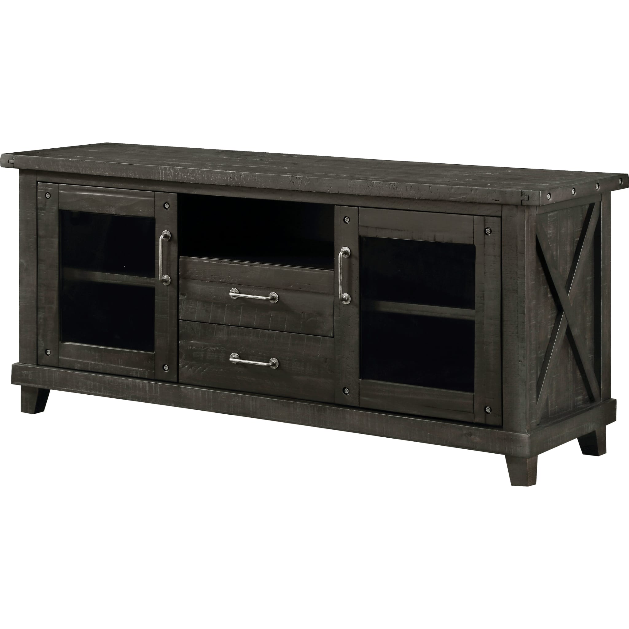 Yosemite Solid Wood Two Drawer Media Console in Cafe