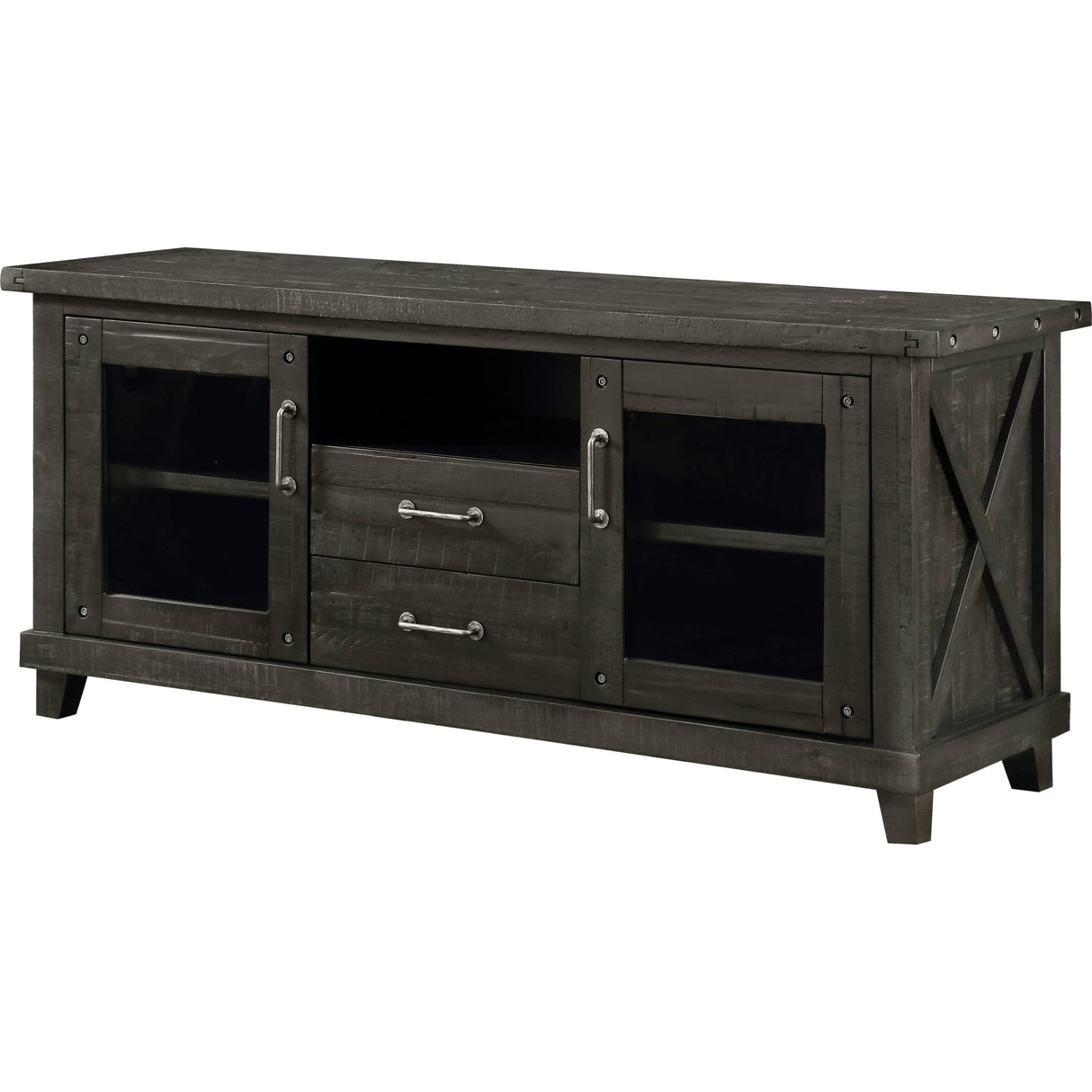 Yosemite Solid Wood Two Drawer Media Console in Cafe