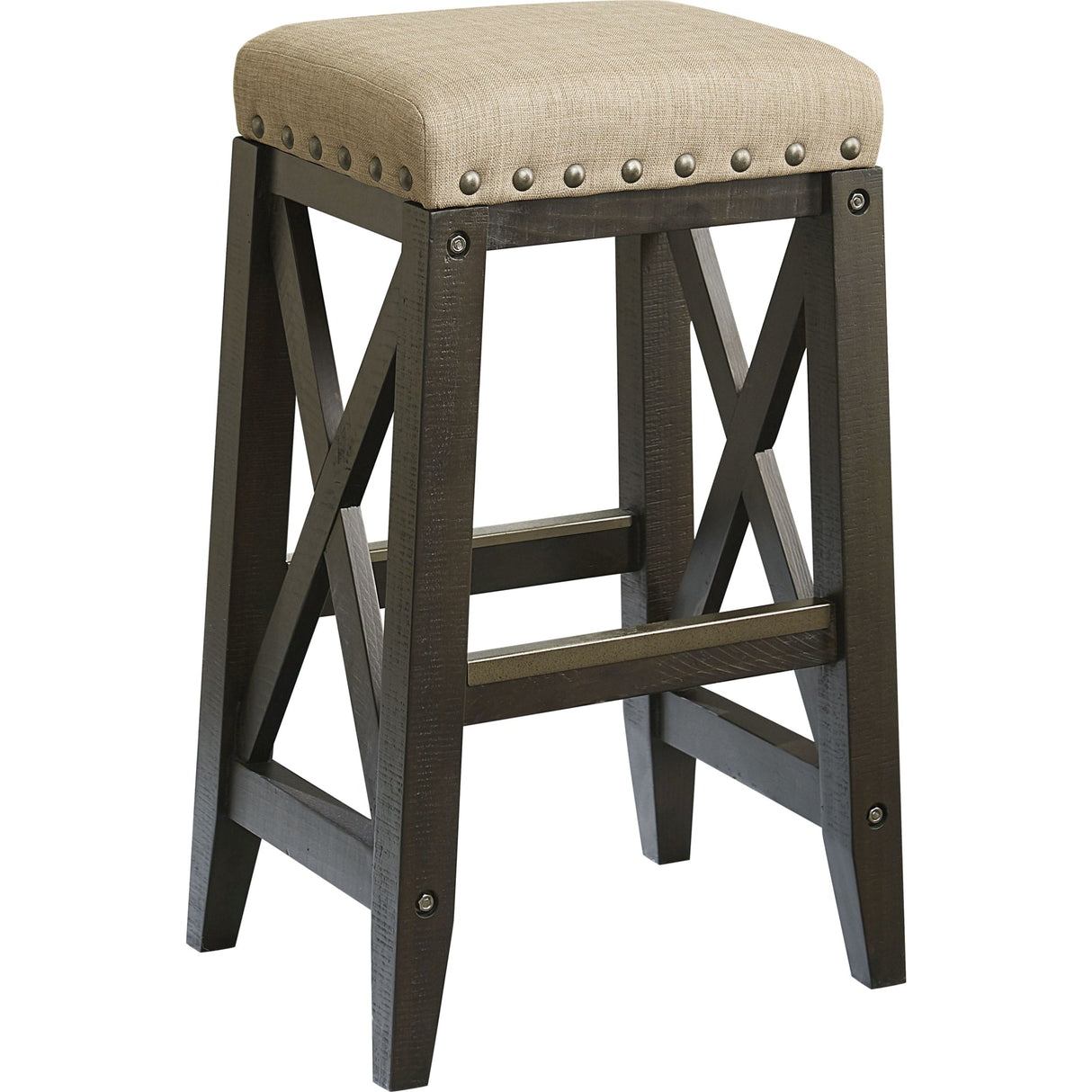 Yosemite Solid Wood Upholstered Bar Stool in Cafe