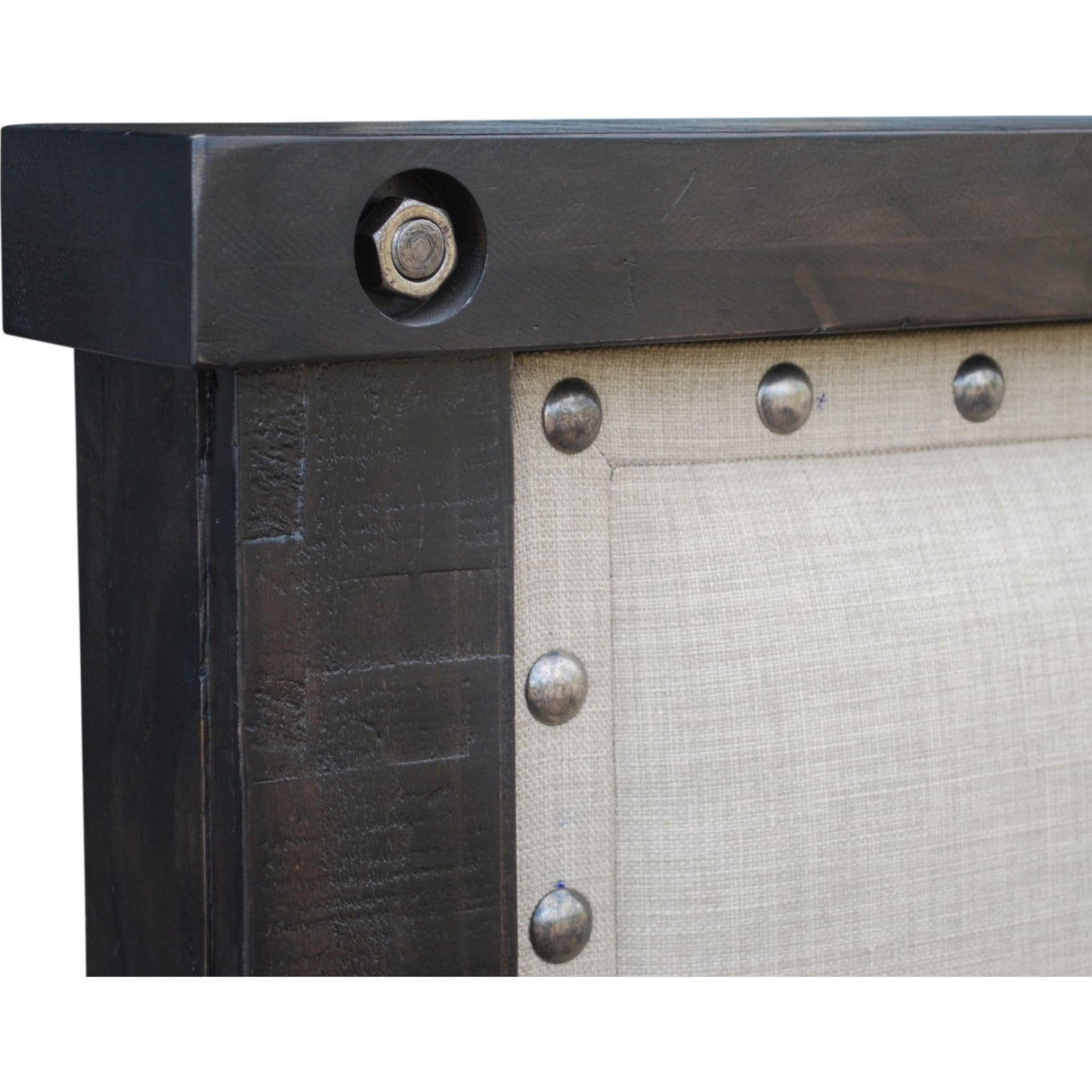 Yosemite Upholstered Wood Panel Bed in Cafe