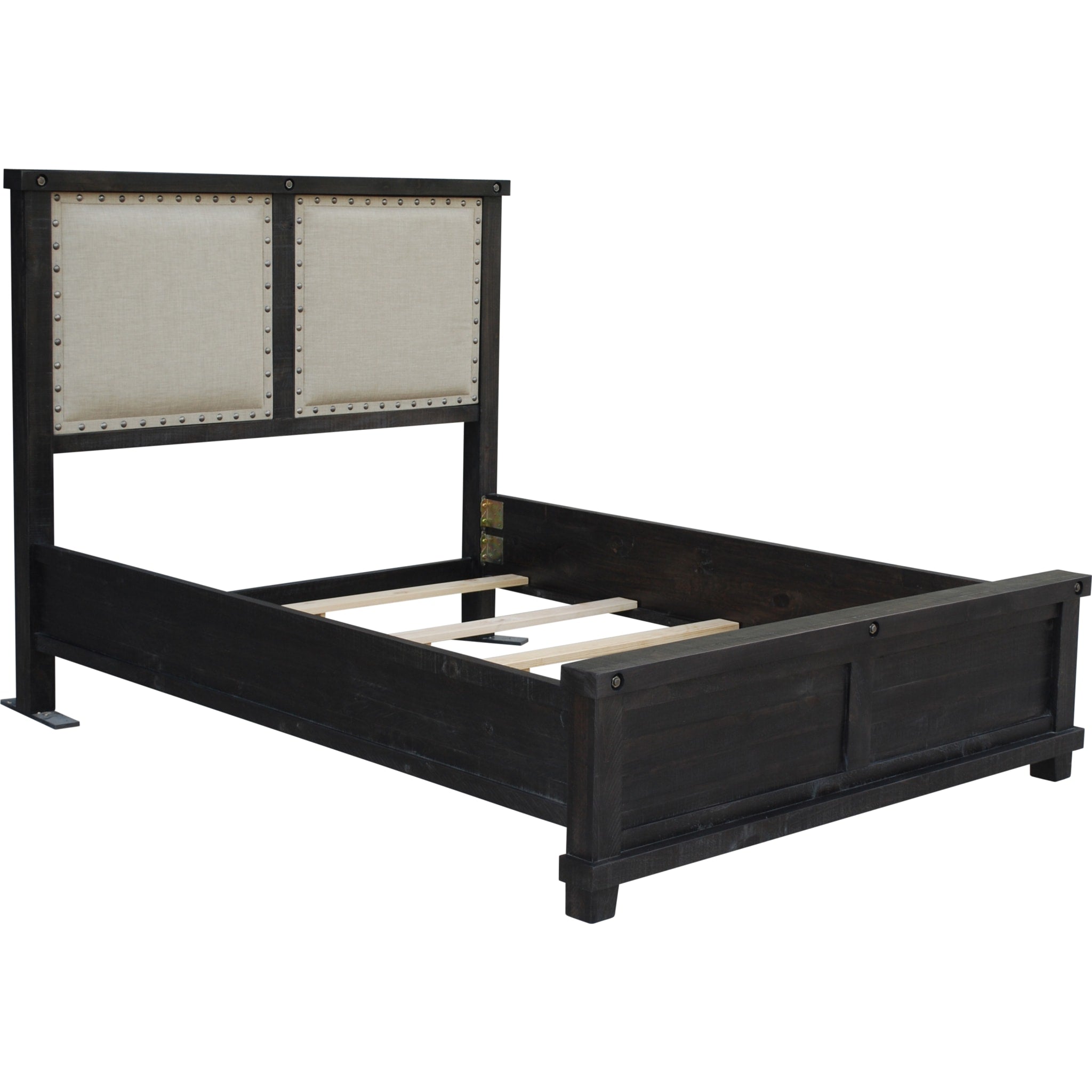 Yosemite Upholstered Wood Panel Bed in Cafe
