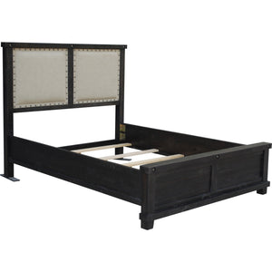 Yosemite Upholstered Wood Panel Bed in Cafe