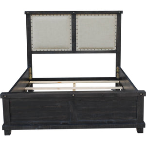 Yosemite Upholstered Wood Panel Bed in Cafe