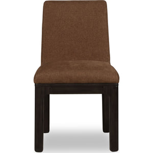 Zamba Chenille Upholstered Acacia Wood Dining Chair in Pineapple and Jaguar