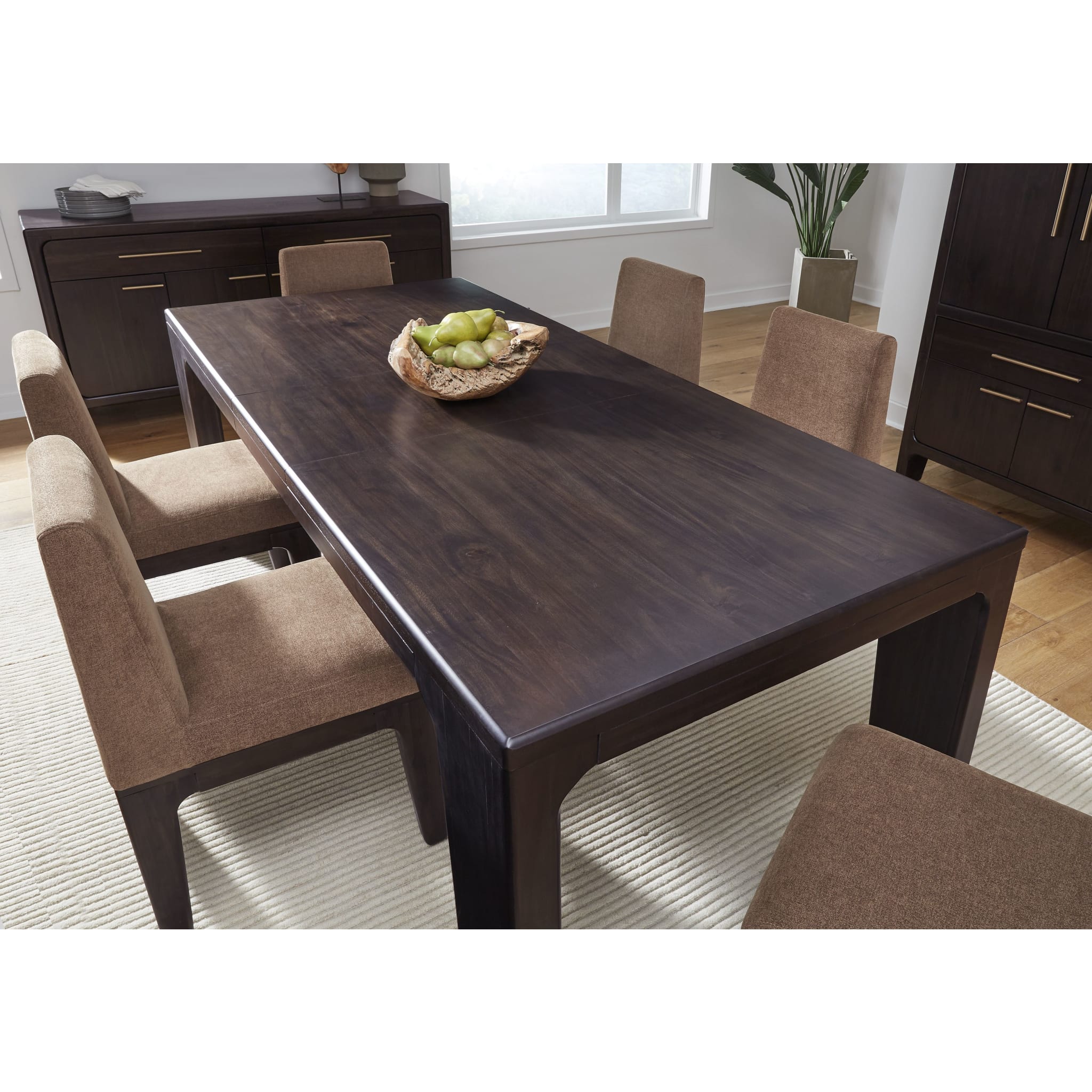 Zamba Extendable Acacia Wood Dining Table in Jaguar