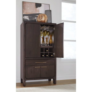 Zamba Four Door One Drawer Acacia Bar Cabinet in Jaguar