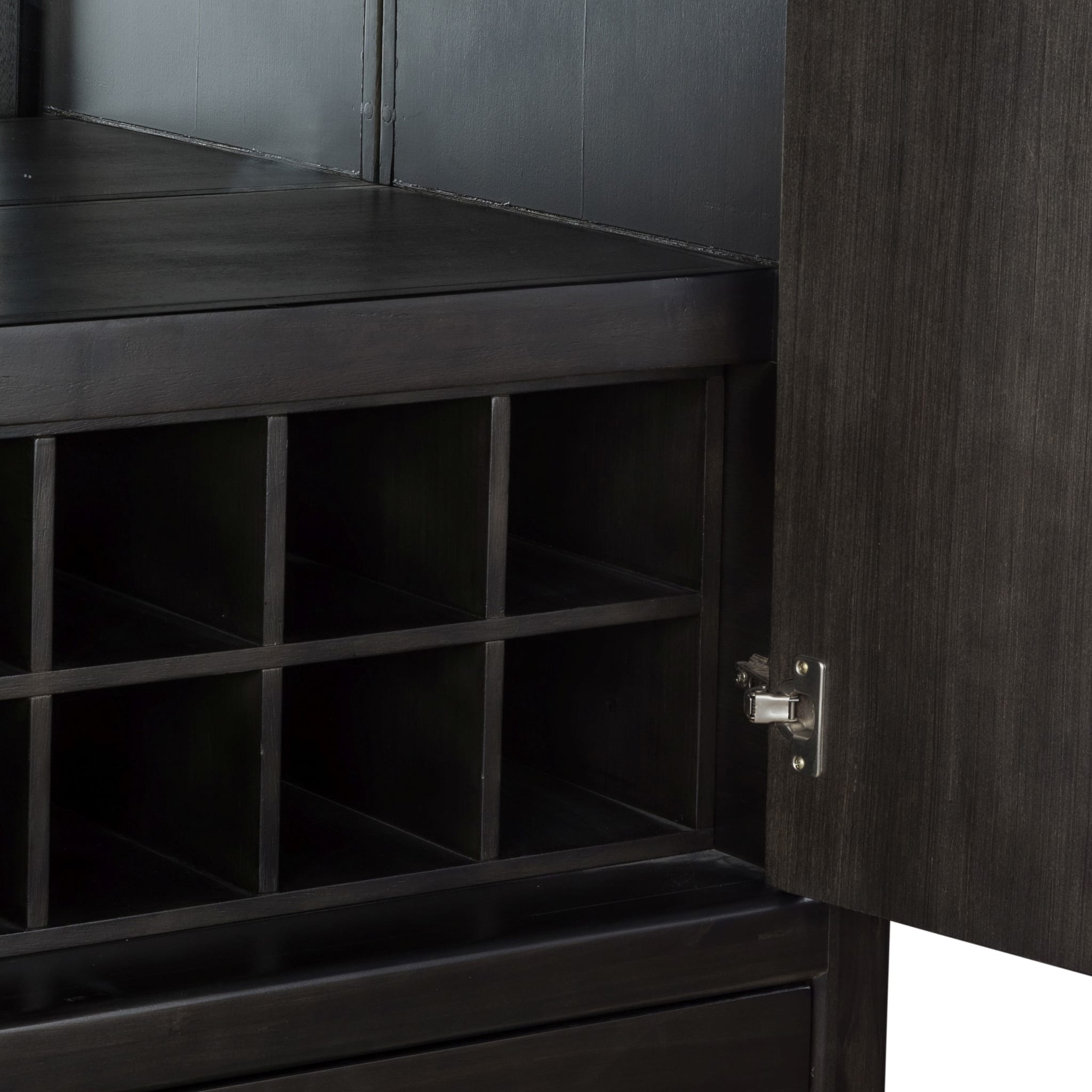 Zamba Four Door One Drawer Acacia Bar Cabinet in Jaguar