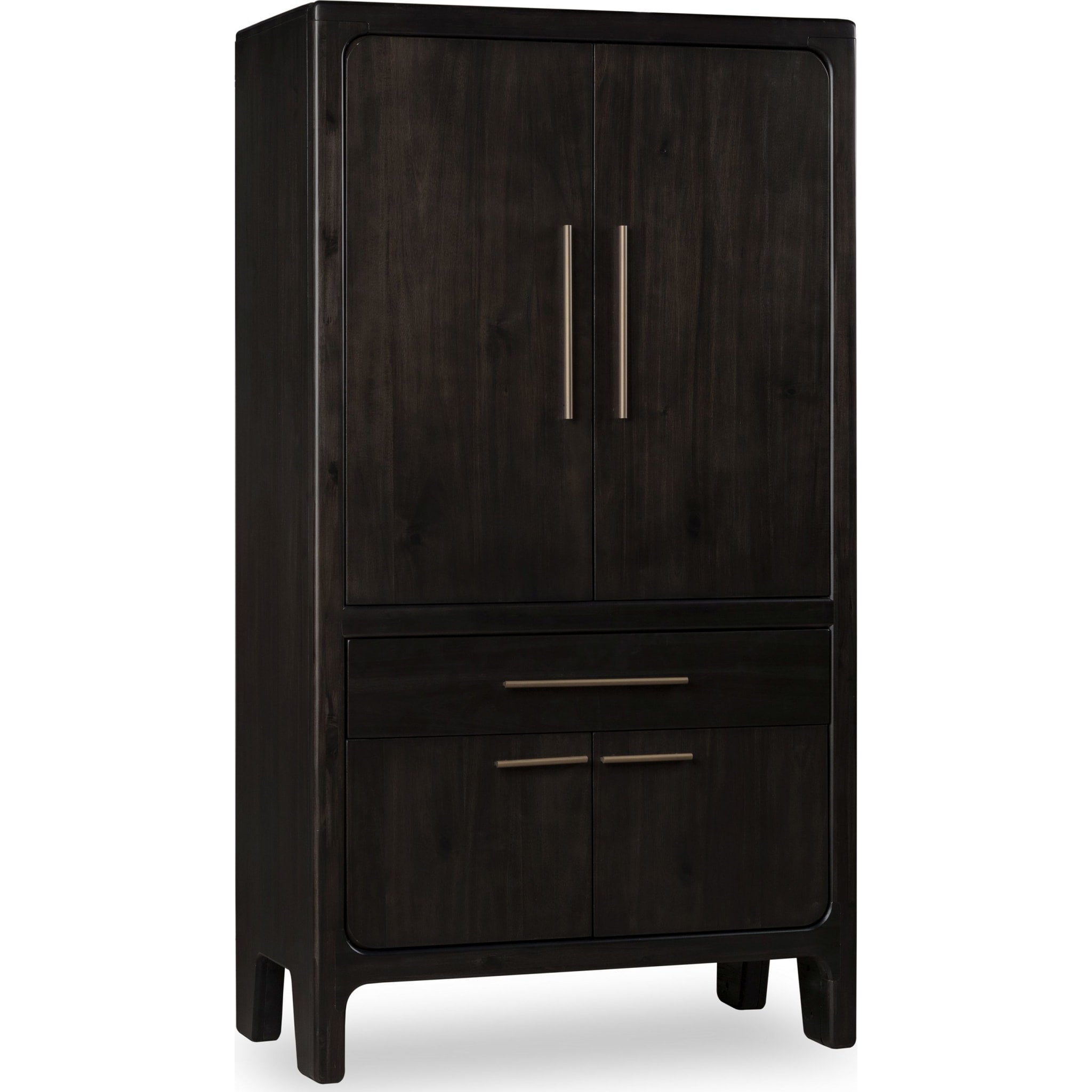 Zamba Four Door One Drawer Acacia Bar Cabinet in Jaguar