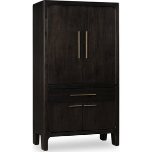 Zamba Four Door One Drawer Acacia Bar Cabinet in Jaguar