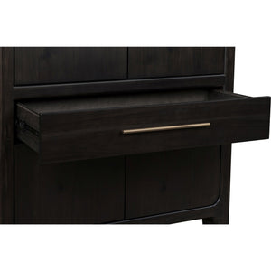 Zamba Four Door One Drawer Acacia Bar Cabinet in Jaguar
