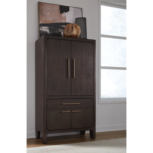 Zamba Four Door One Drawer Acacia Bar Cabinet in Jaguar