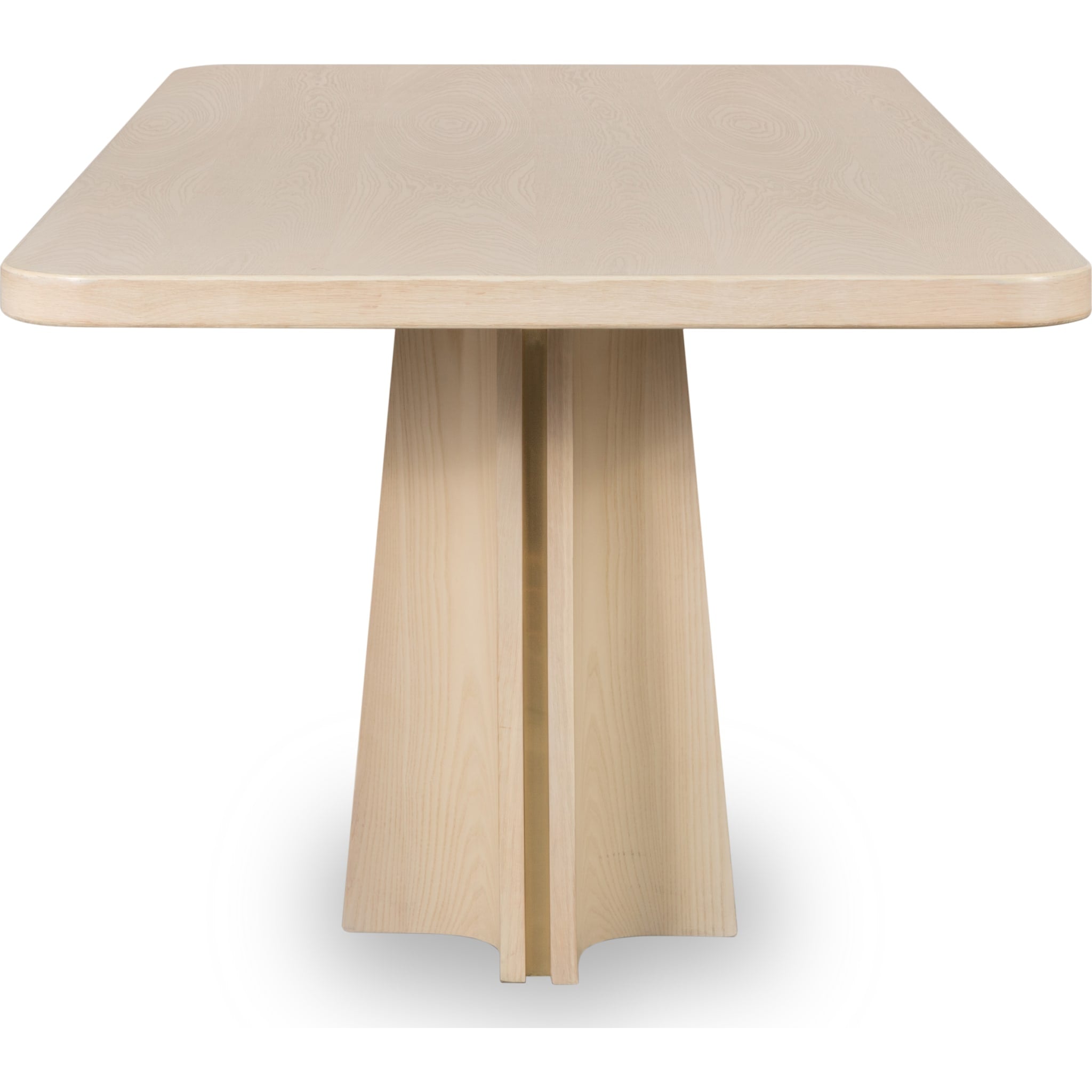 Zinnia Ash Wood Double Pedestal Dining Table in White Sand