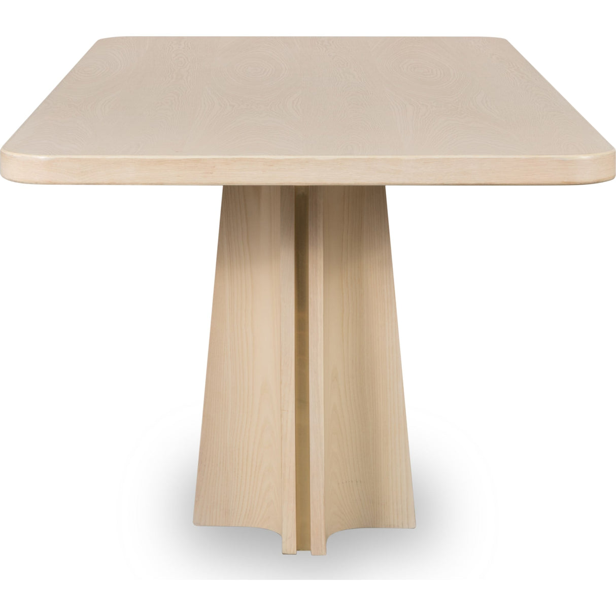 Zinnia Ash Wood Double Pedestal Dining Table in White Sand