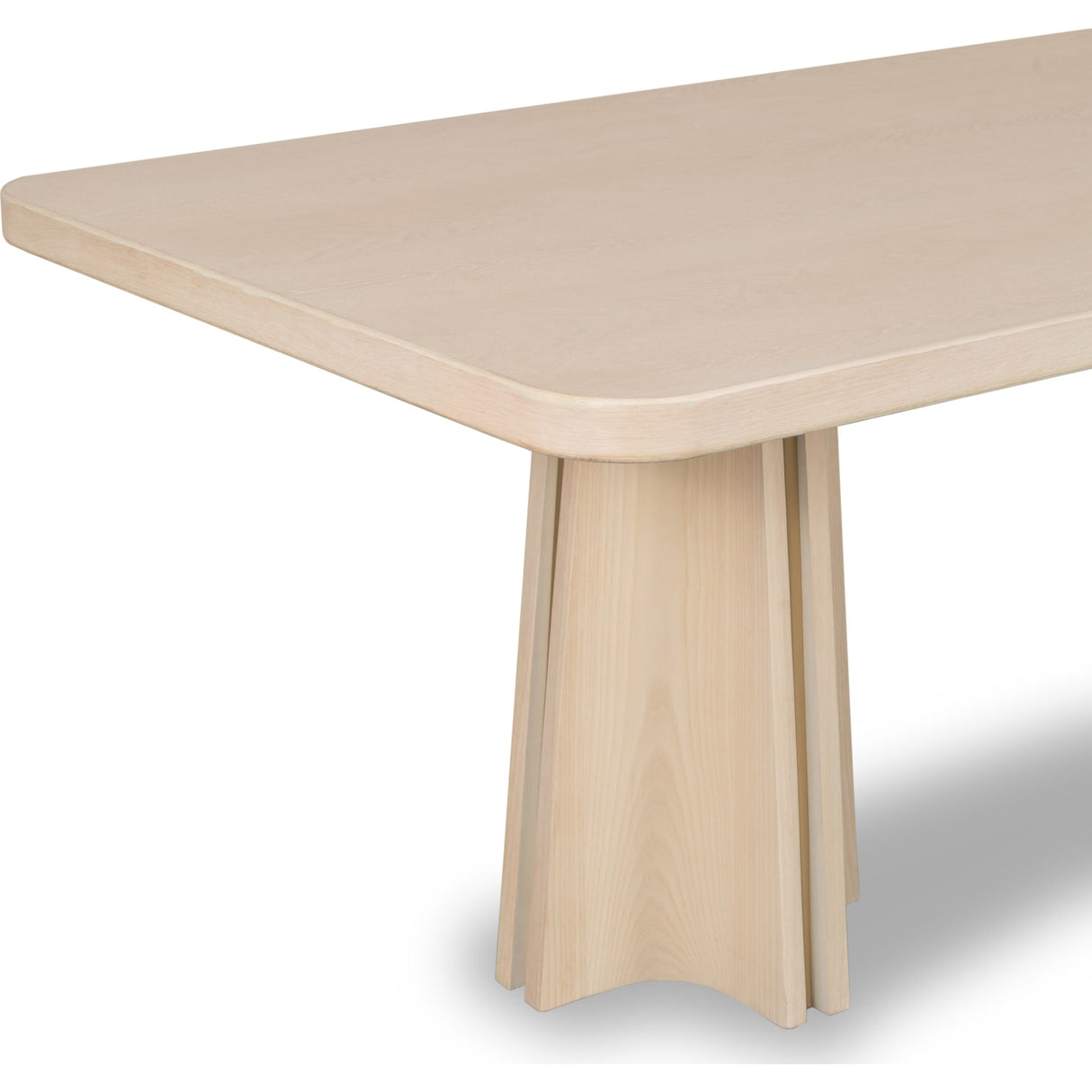 Zinnia Ash Wood Double Pedestal Dining Table in White Sand