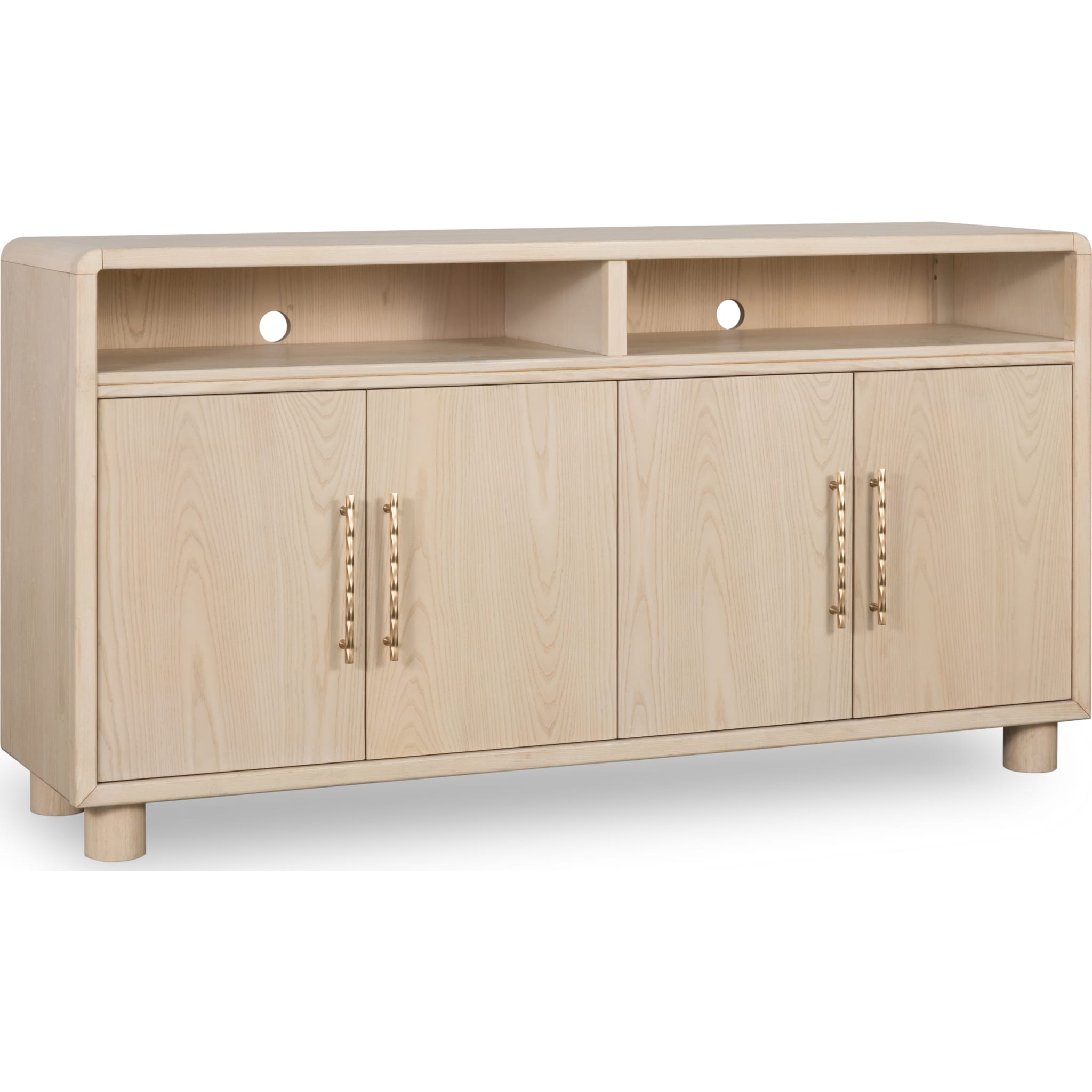 Zinnia Four Door Two Shelf Sideboard in White Sand