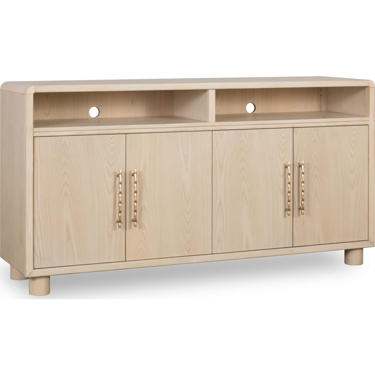Zinnia Four Door Two Shelf Sideboard in White Sand