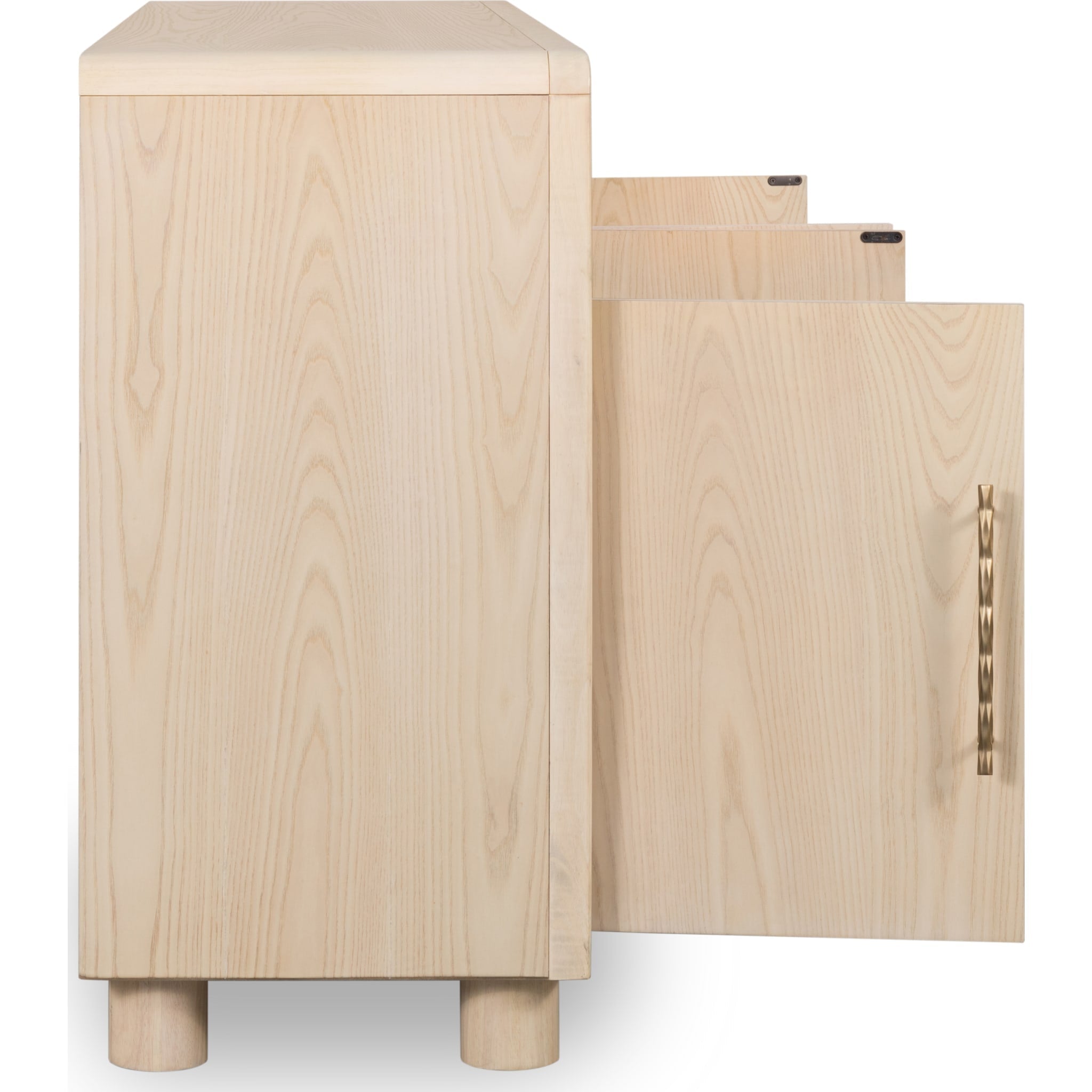 Zinnia Four Door Two Shelf Sideboard in White Sand