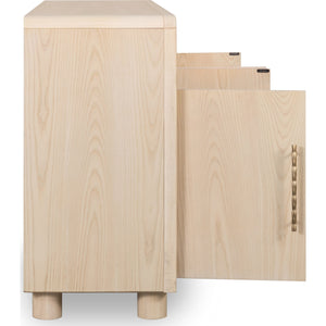 Zinnia Four Door Two Shelf Sideboard in White Sand