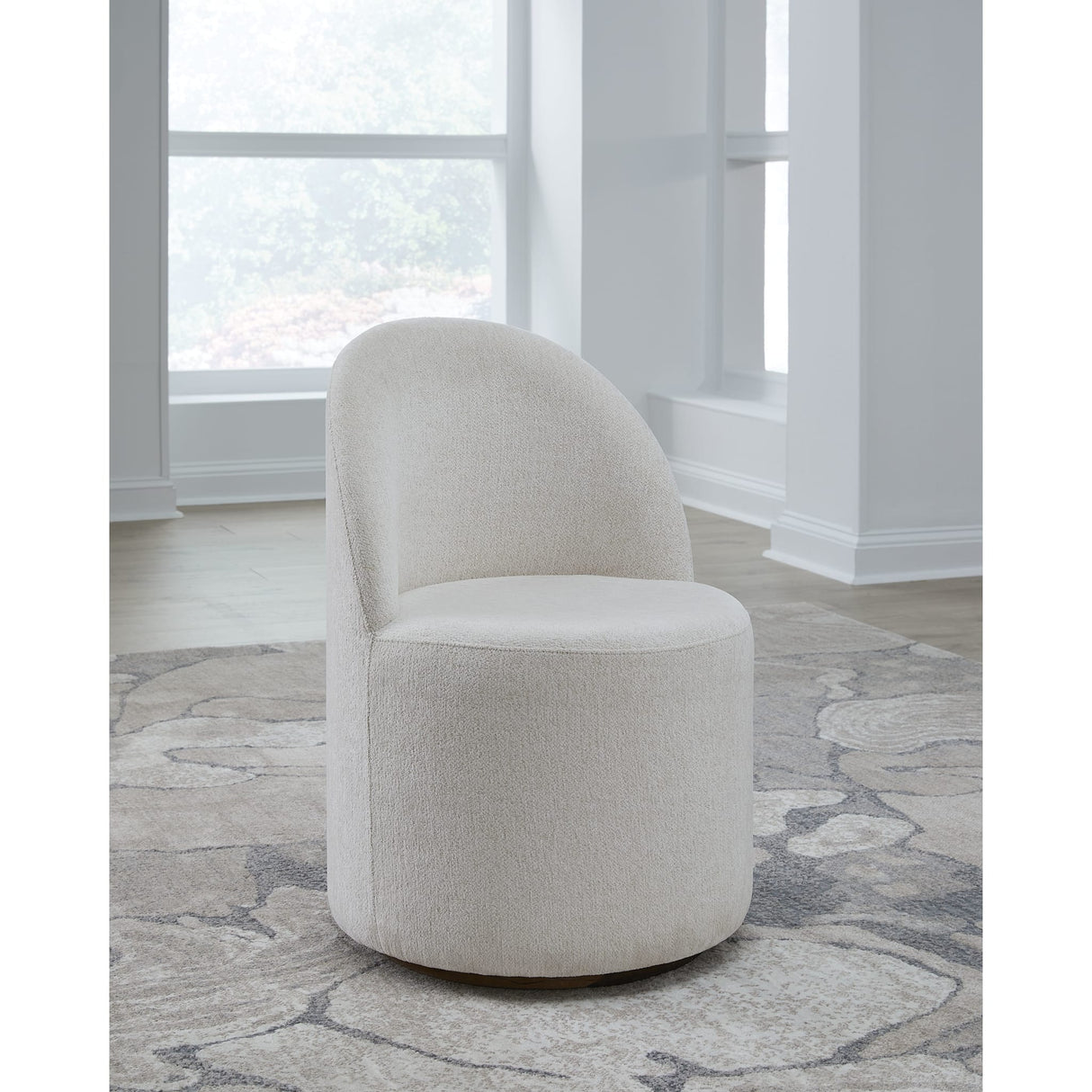Zinnia Fully Upholstered Swivel Chair in Dune Chenille