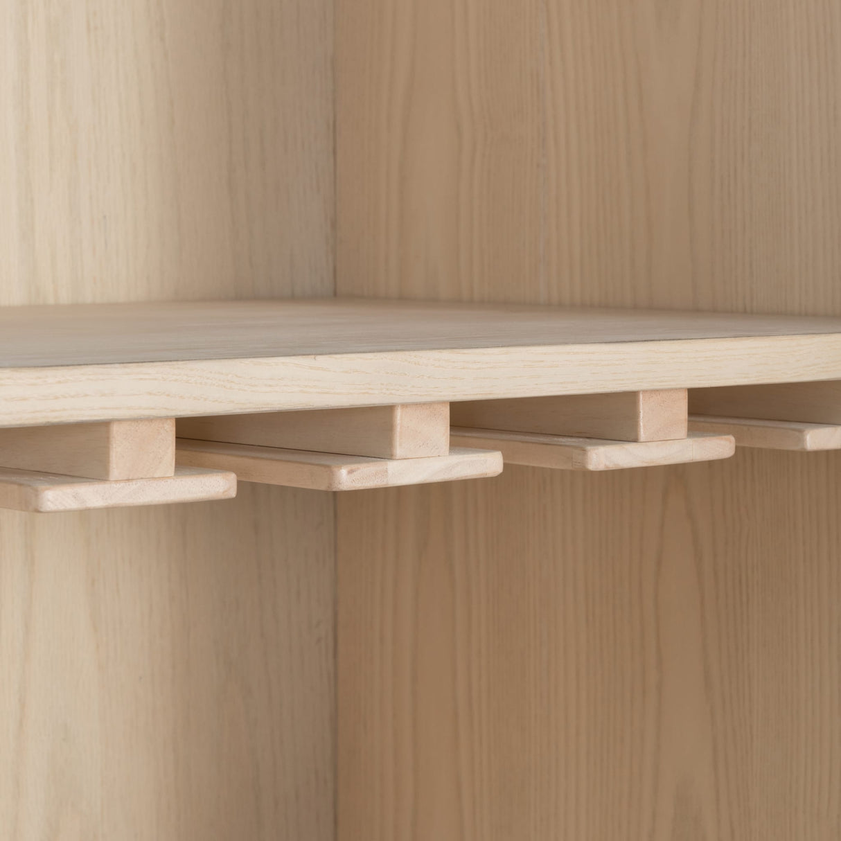 Zinnia Two Door Ash Wood Bar Cabinet in White Sand